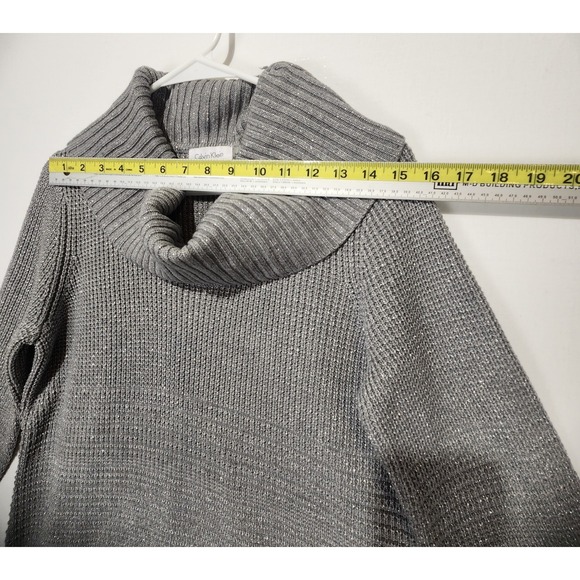 Calvin Klein Women's Classic Tutle Neck Elegant Cozy Gray Sweater Size M - Picture 5 of 9